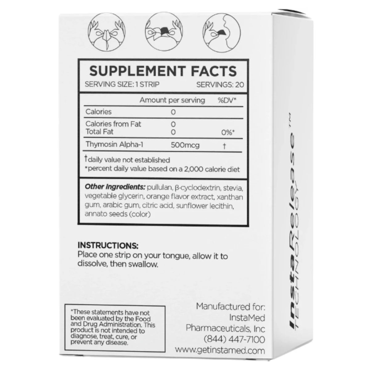 Instamed, Thymosin Alpha-1, 20 Strips UPC 850022457906 | Hilife Vitamins