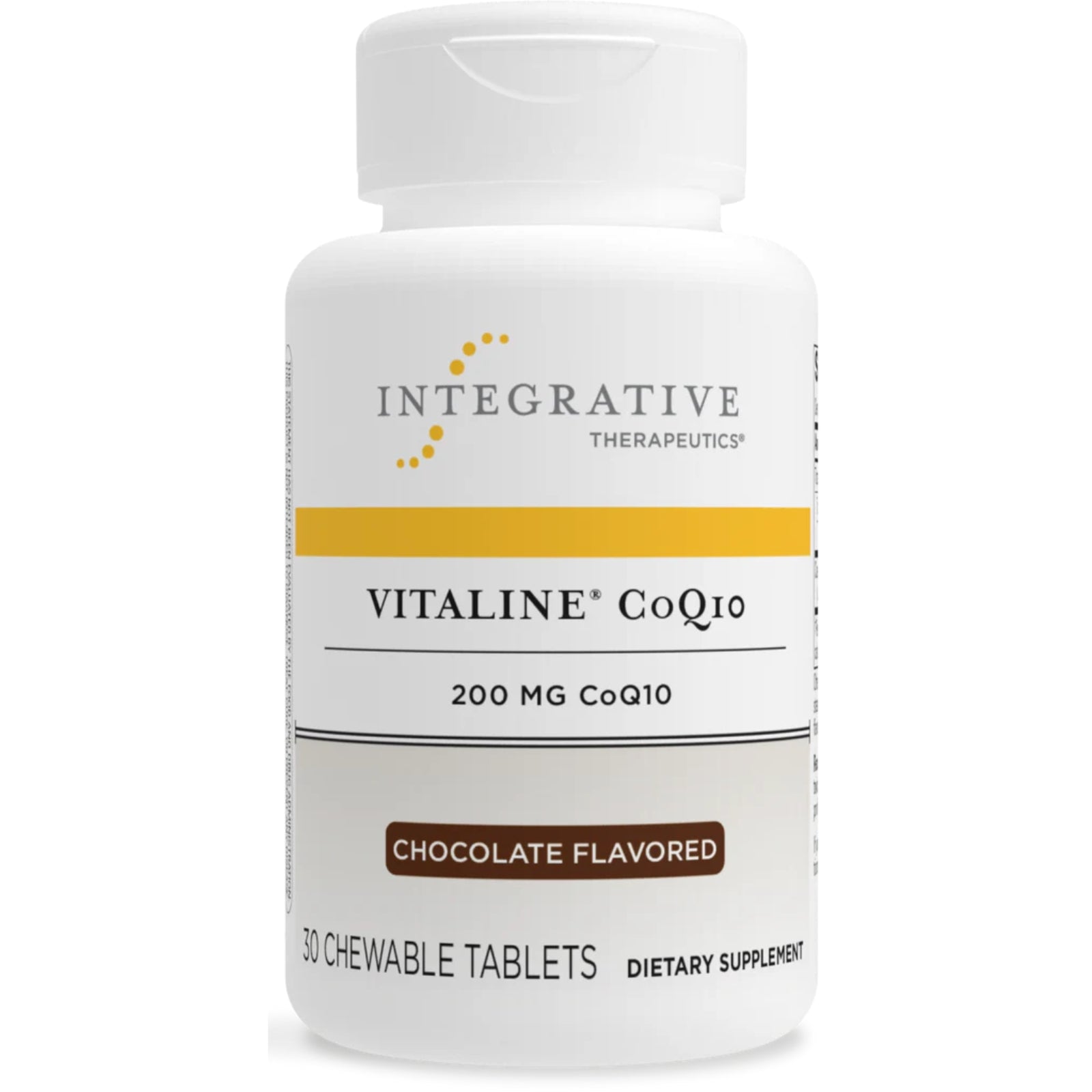 Integrative Therapeutics, Vitaline® CoQ10 (200mg), Chocolate Flavored, 30 Chewable Tablets UPC 871791000377 | HiLife Vitamins
