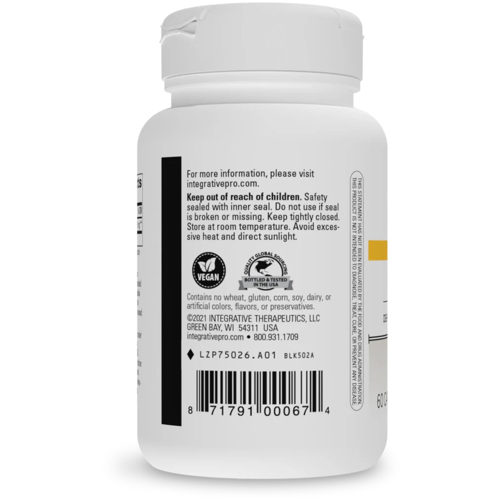 Integrative Therapeutics, DHEA-25, 60 Capsules UPC 871791000674 | HiLife Vitamins