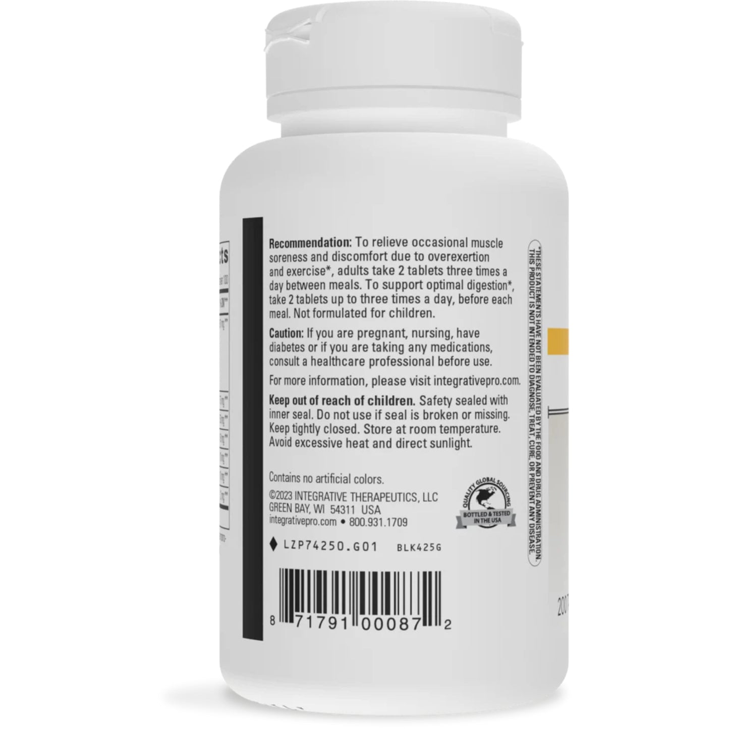 Integrative Therapeutics, Bio-Zyme®, 200 Tablets UPC 871791000872 | HiLife Vitamins