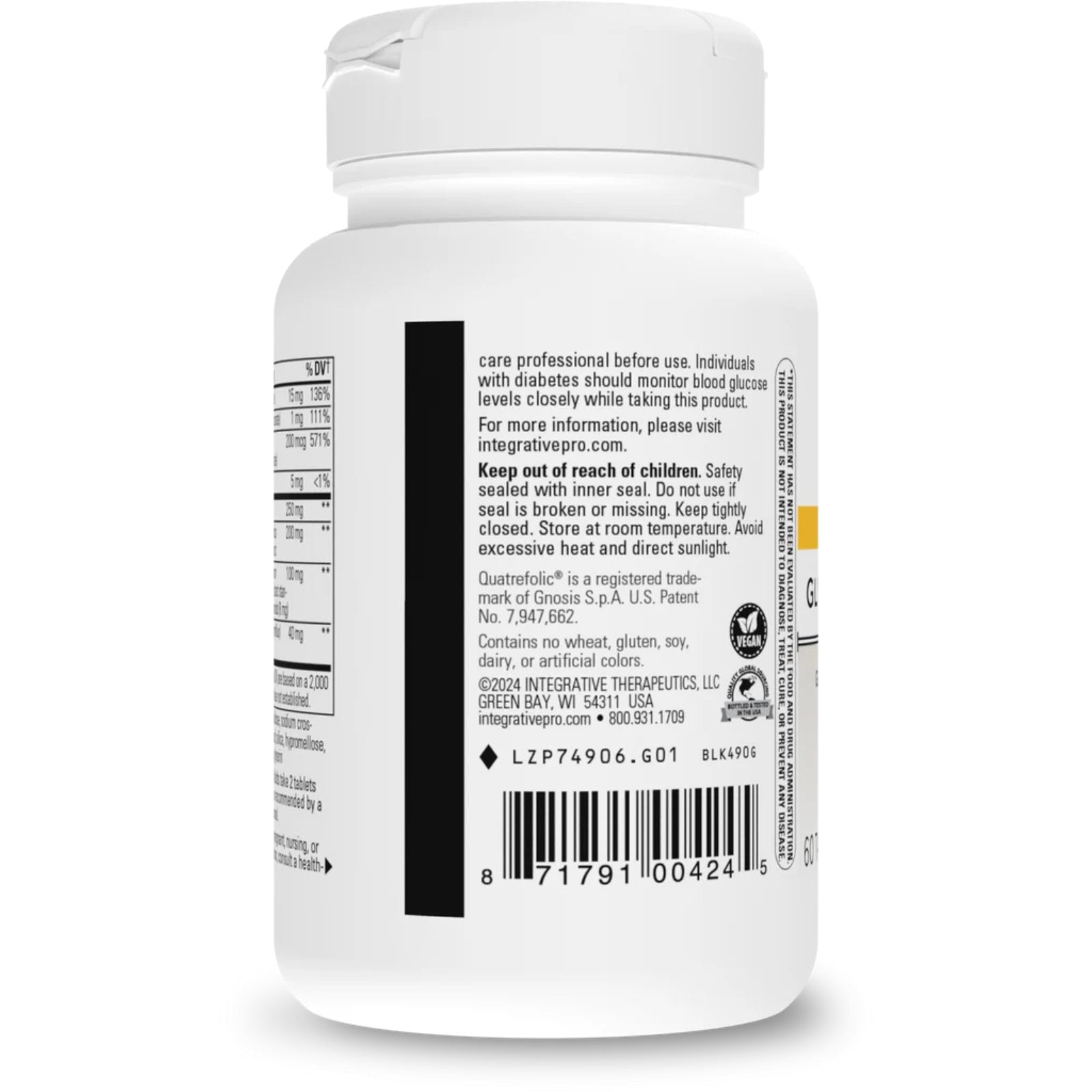 Integrative Therapeutics, Glycemic Manager™, 60 Tablets UPC 871791004245 | Hilife Vitamins
