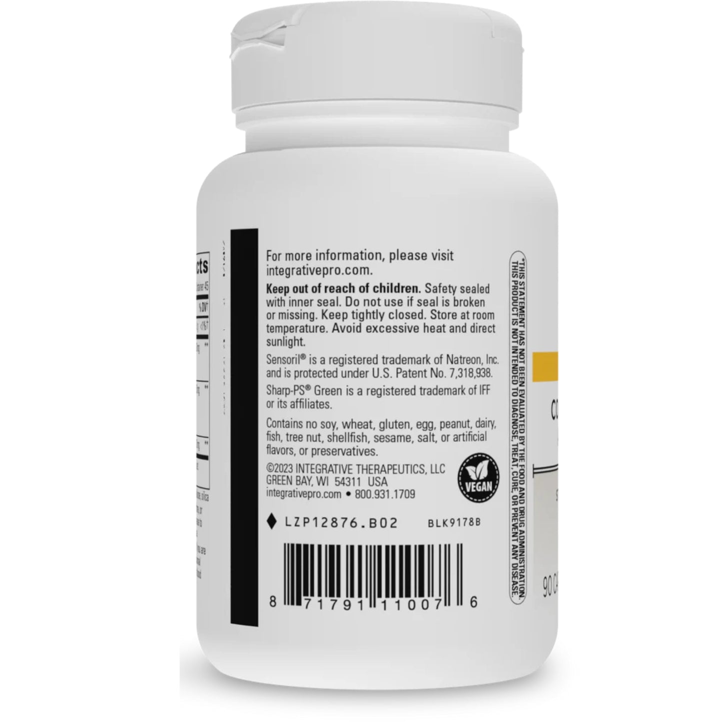 Integrative Therapeutics, Cortisol Manager® Allergen Free, 90 Capsules UPC 871791110076 | HiLife Vitamins