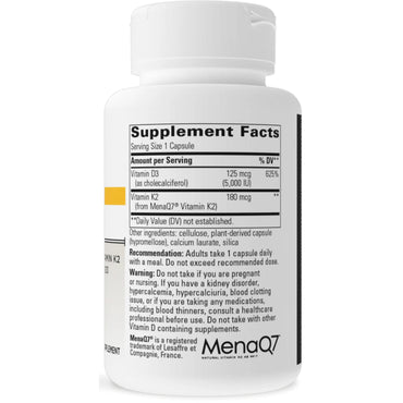 Integrative Therapeutics, K2 + D3, 60 Capsules UPC 871791110403 | HiLife Vitamins