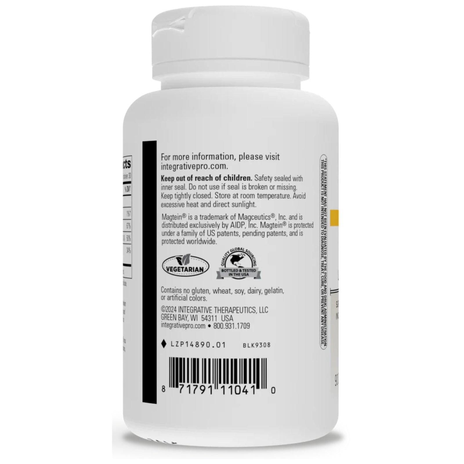 Integrative Therapeutics, Magtein® L-Threonate Plus, 90 Capsules UPC 871791110410 | HiLife Vitamins
