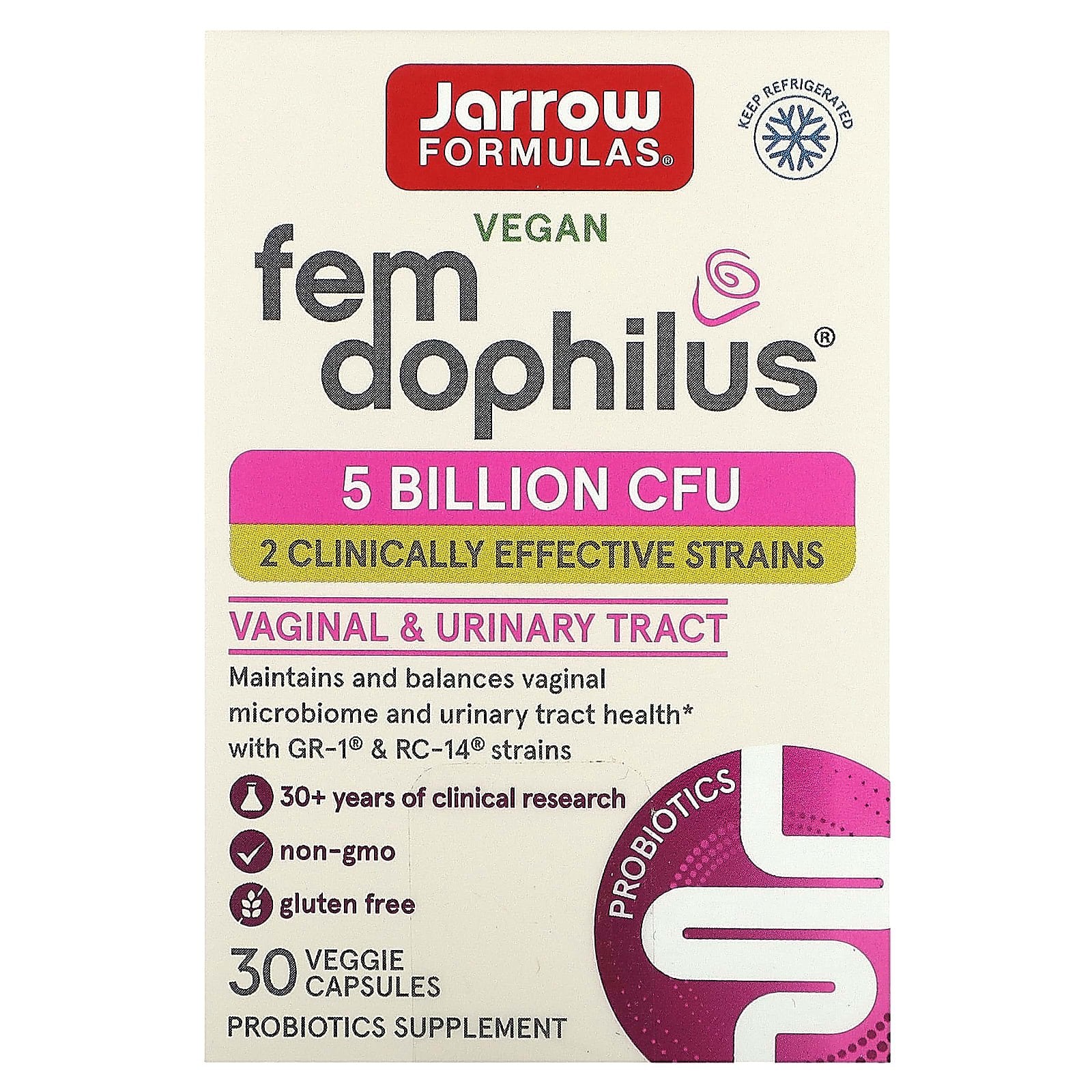 Jarrow Formulas, Fem-Dophilus, 30 Capsules UPC 790011030058 | HiLife Vitamins