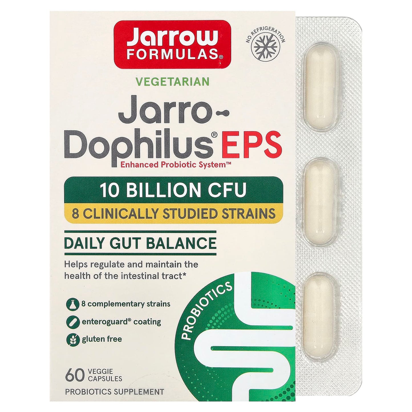 Jarrow Formulas, Jarro-Dophilus, EPS, Digestive Probioti, 60 Veggie Caps UPC 790011030201 | HiLife Vitamins