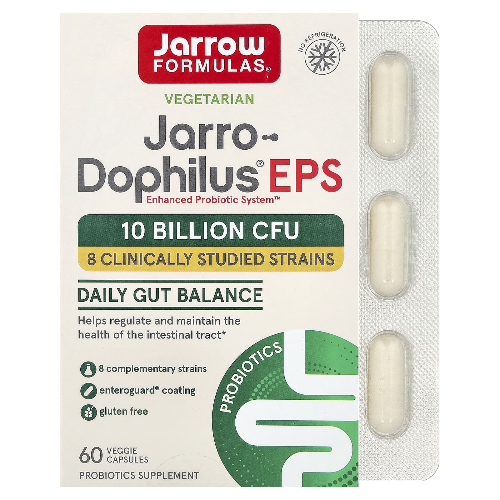 Jarrow Formulas, Jarro-Dophilus, EPS, Digestive Probioti, 60 Veggie Caps UPC 790011030201 | HiLife Vitamins