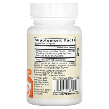 Jarrow Formulas, Beta Glucan, 60 Capsules UPC 790011030232 | HiLife Vitamins