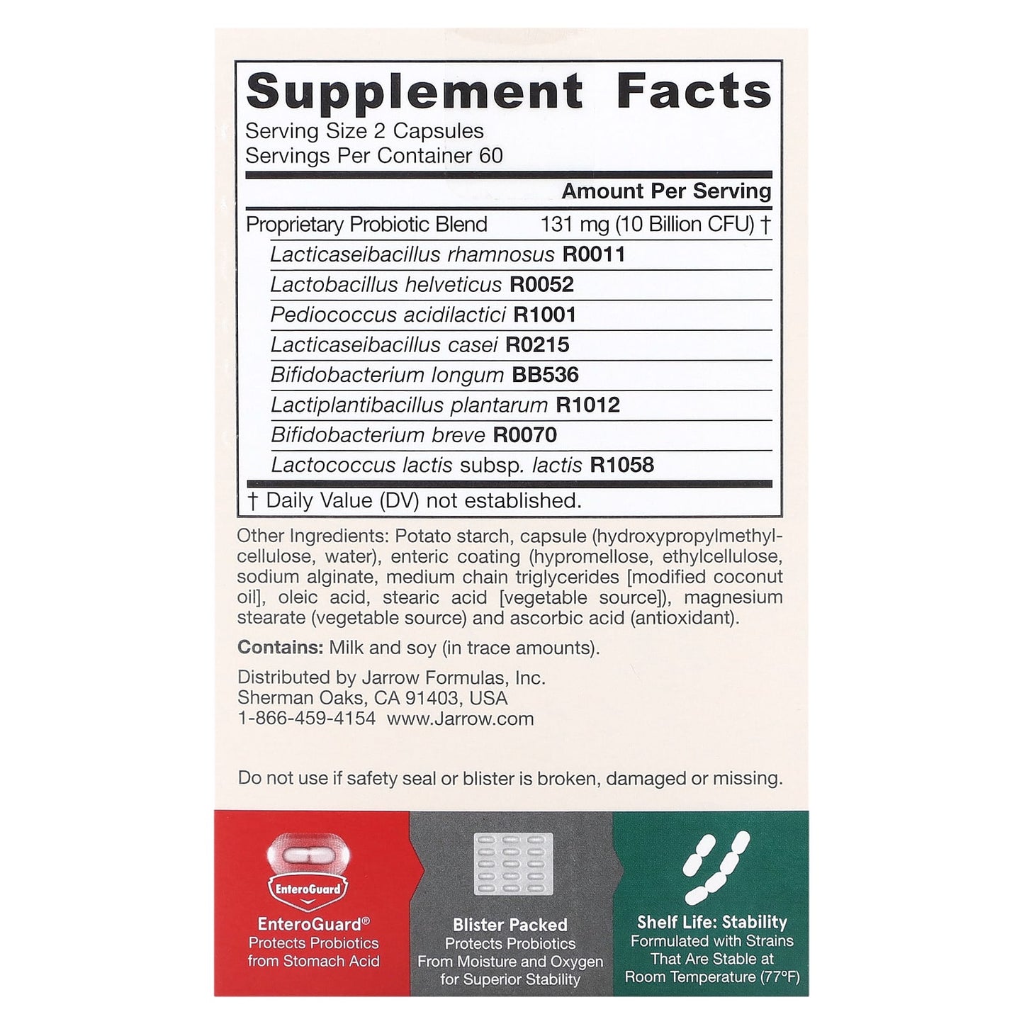 Jarrow Formulas, Jarro-Dophilus EPS, 10 Billion (5 Billion per Capsule), 120 Veggie Caps UPC 790011030249 | HiLife Vitamins