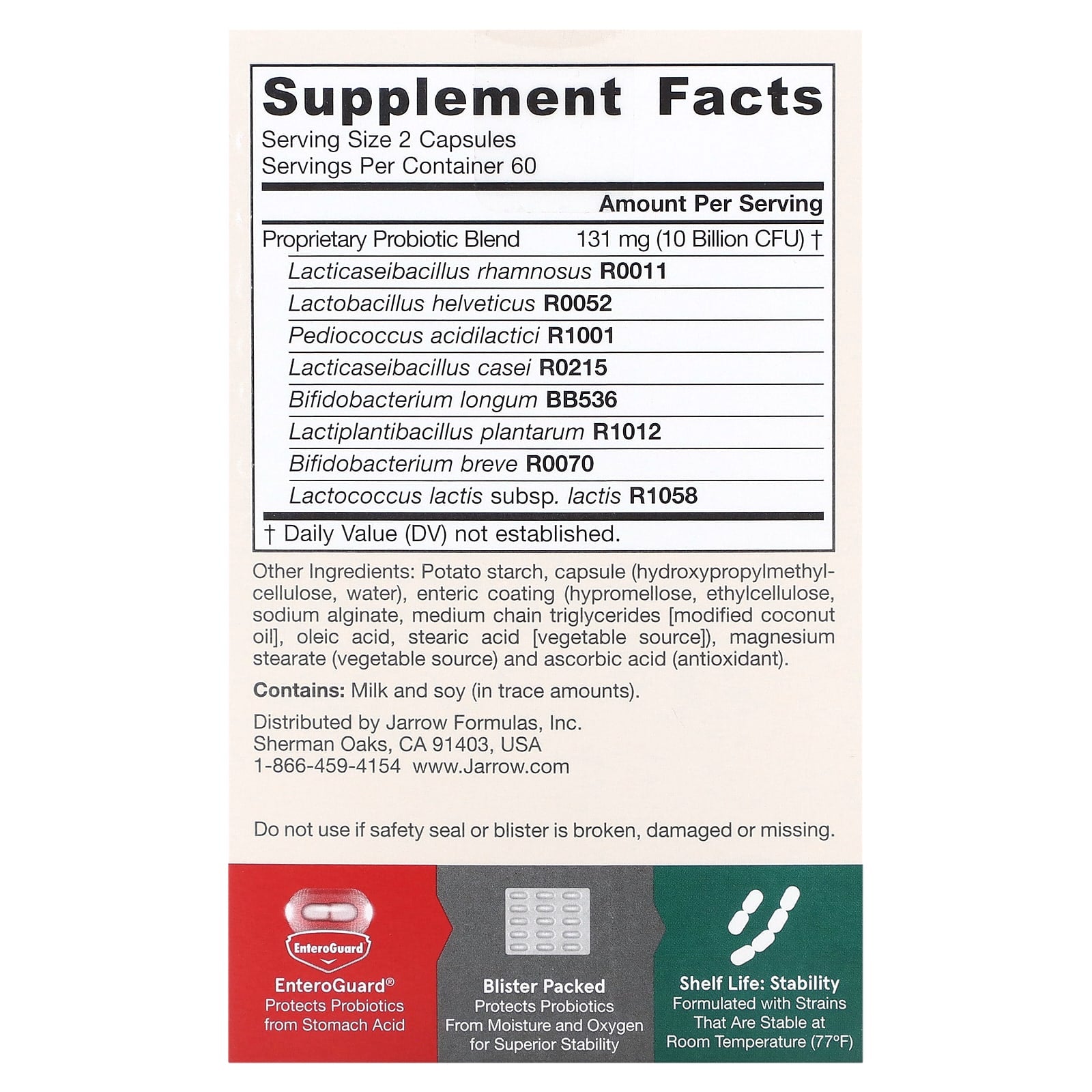 Jarrow Formulas, Jarro-Dophilus EPS, 10 Billion (5 Billion per Capsule), 120 Veggie Caps UPC 790011030249 | HiLife Vitamins