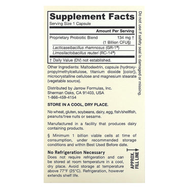 Jarrow Formulas, Fem-Dophilus Shelf Stable, 60 Veggie Caps UPC 790011030423 | HiLife Vitamins