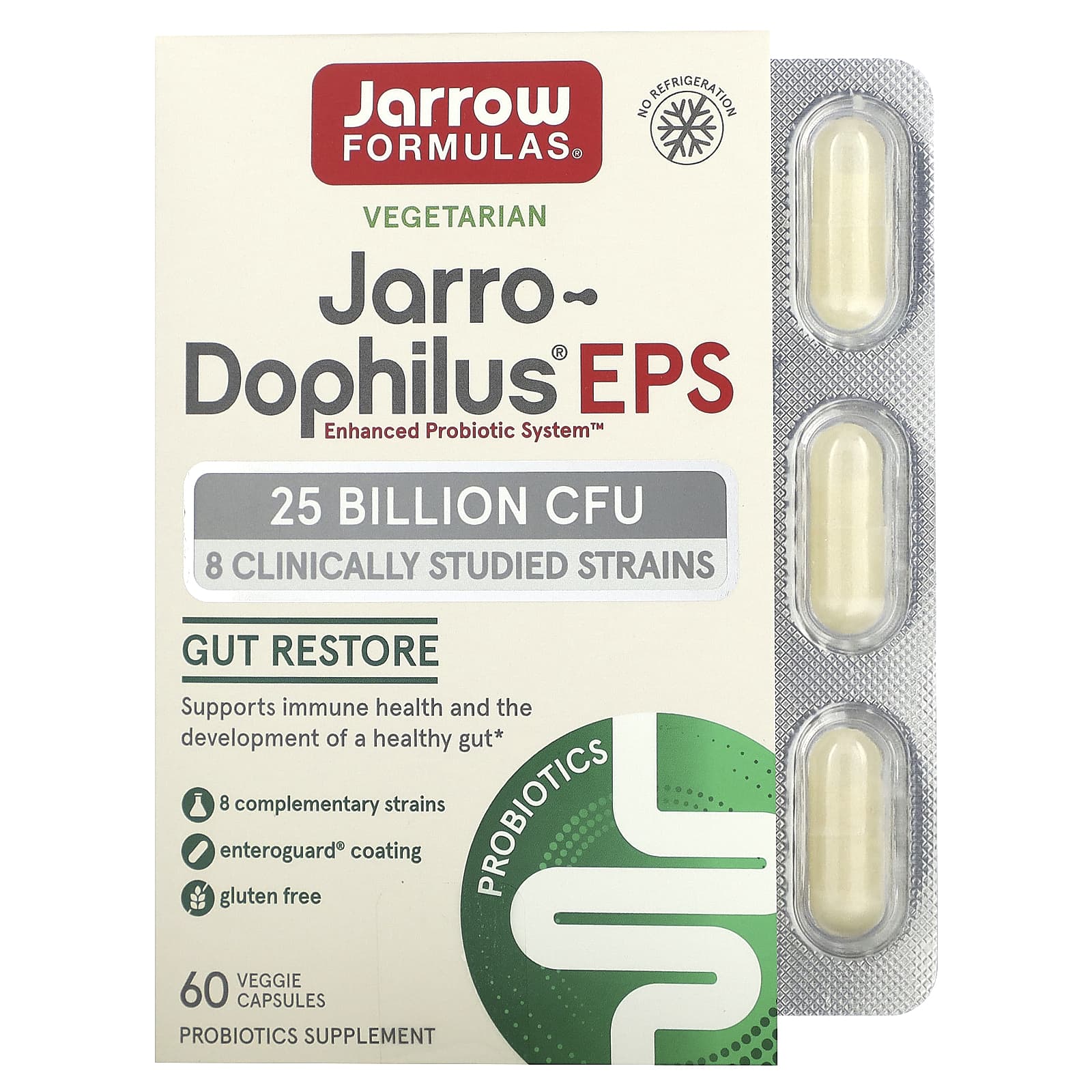 Jarrow Formulas, Jarro-Dophilus EPS, 25 Billion, 60 Veggie Caps UPC 790011030430 | HiLife Vitamins