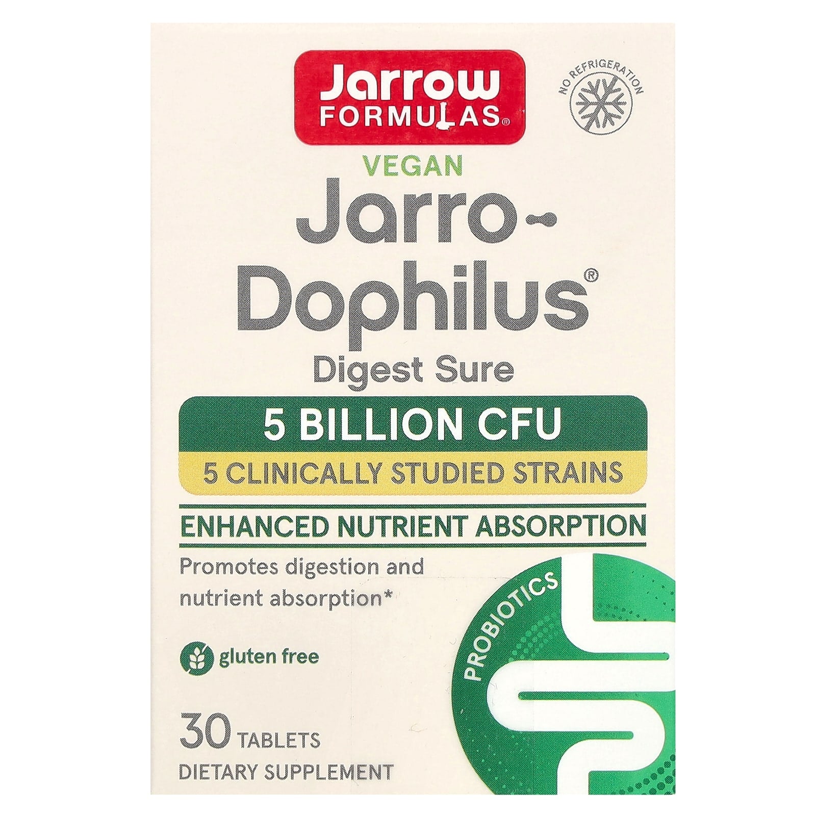Jarrow Formulas, Jarro-Dophilus Digest Sure Probiotic, 30 Bilayer Tablets UPC 790011030669 | HiLife Vitamins