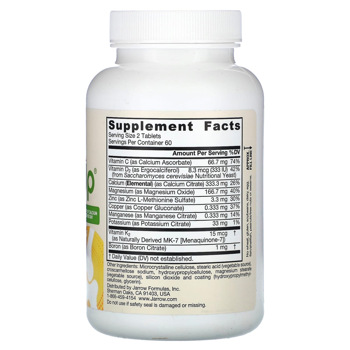 Jarrow Formulas, Vegetarian Bone-Up, 120 Tablets UPC 790011040026 | HiLife Vitamins