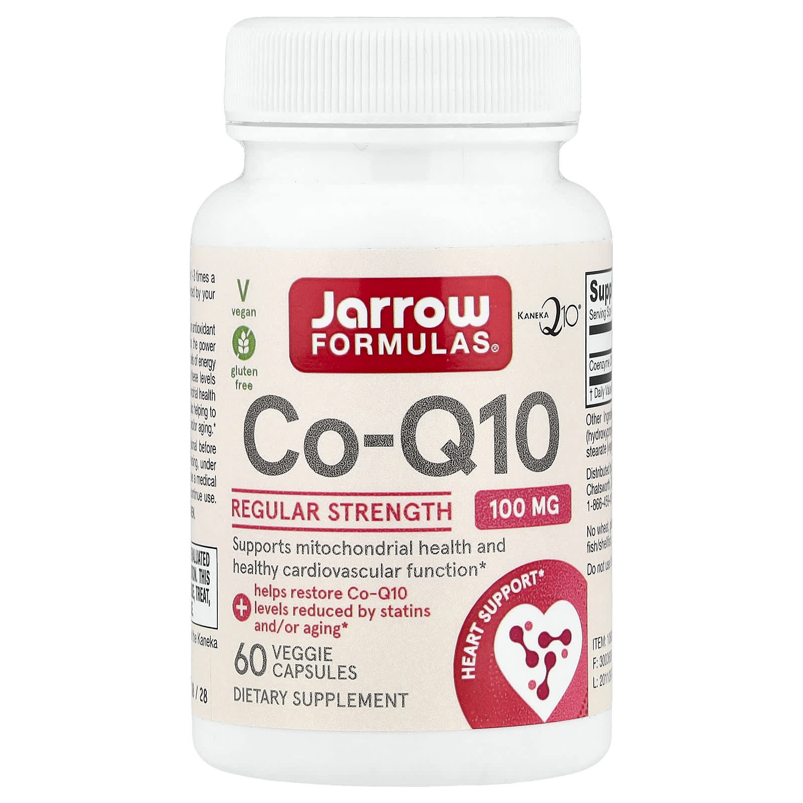 Jarrow Formulas, Co-Q10, 100 mg, 60 Capsules UPC 790011060031 | HiLife Vitamins