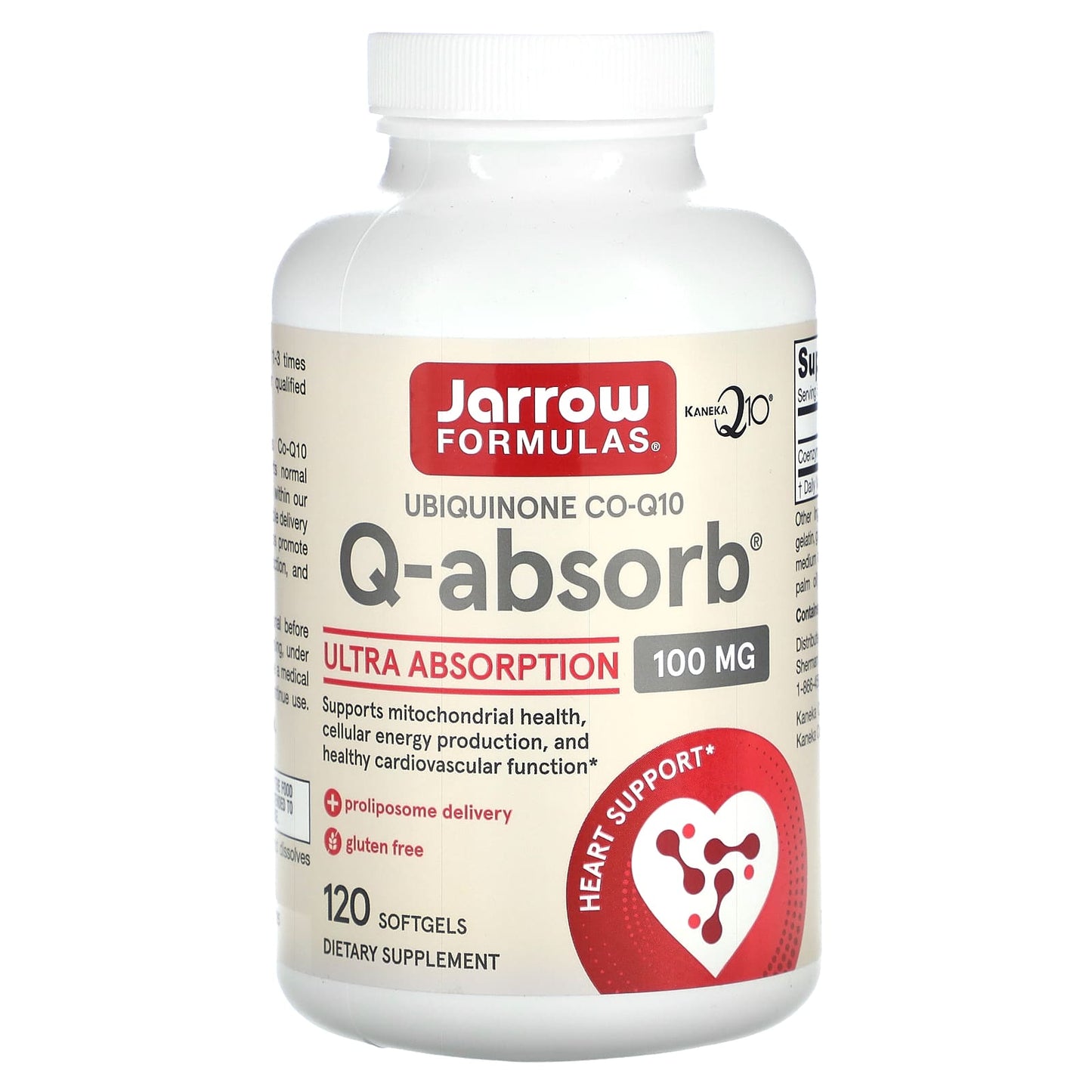 Jarrow Formulas, Q-absorb Co-Q10, 100 mg, 120 Softgels UPC 790011060185 | HiLife Vitamins