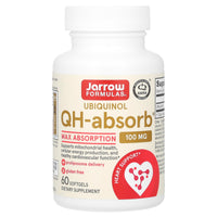 Jarrow Formulas, Ubiquinol, QH-Absorb, 100 mg, 60 Softgels - 790011060192 | Hilife Vitamins