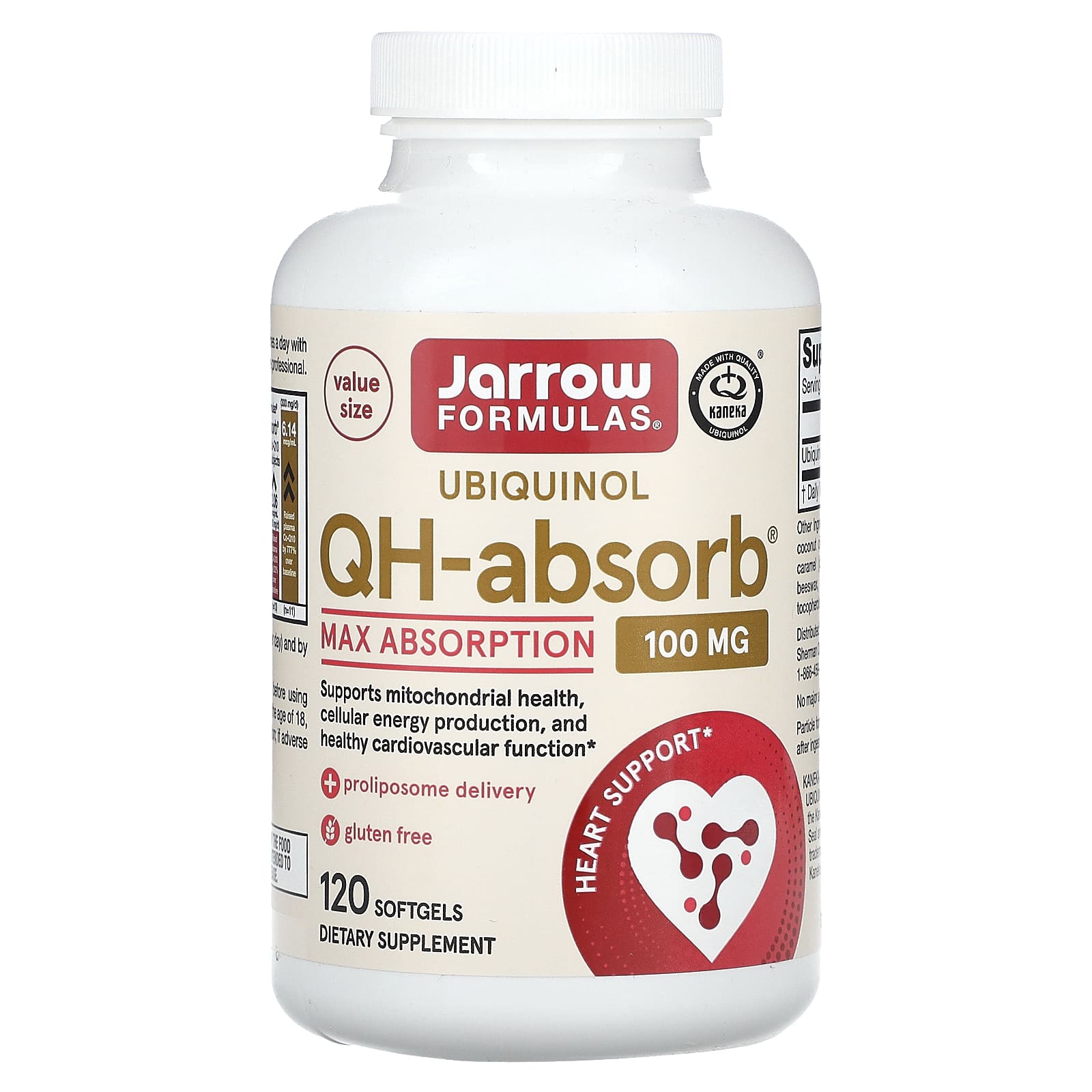 Jarrow Formulas, Ubiquinol, QH-Absorb, 100 mg, 120 Softgels UPC 790011060253 | HiLife Vitamins