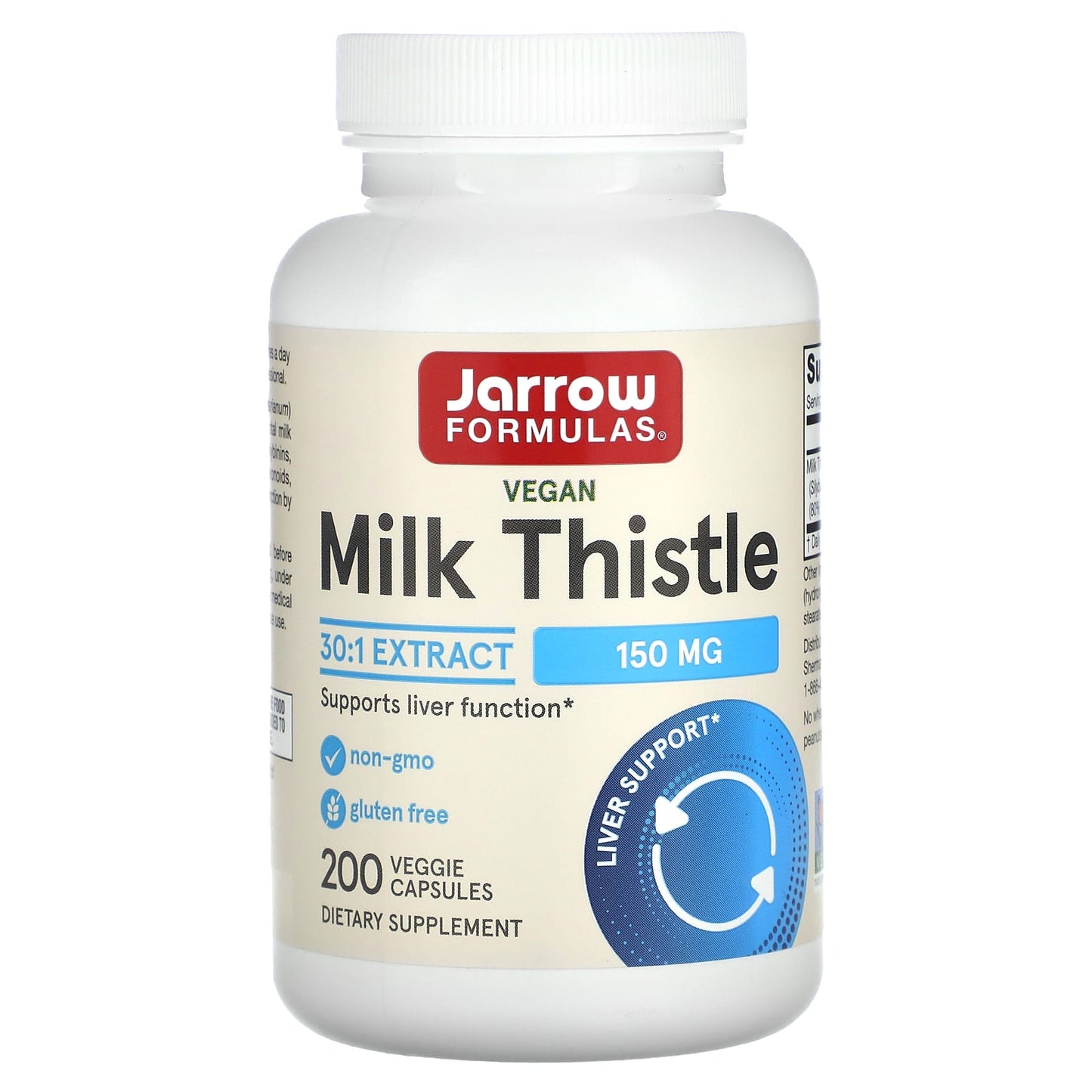 Jarrow Formulas, Standardized Milk Thistle, 150 mg, 200 Veggie Caps UPC 790011140290 | HiLife Vitamins