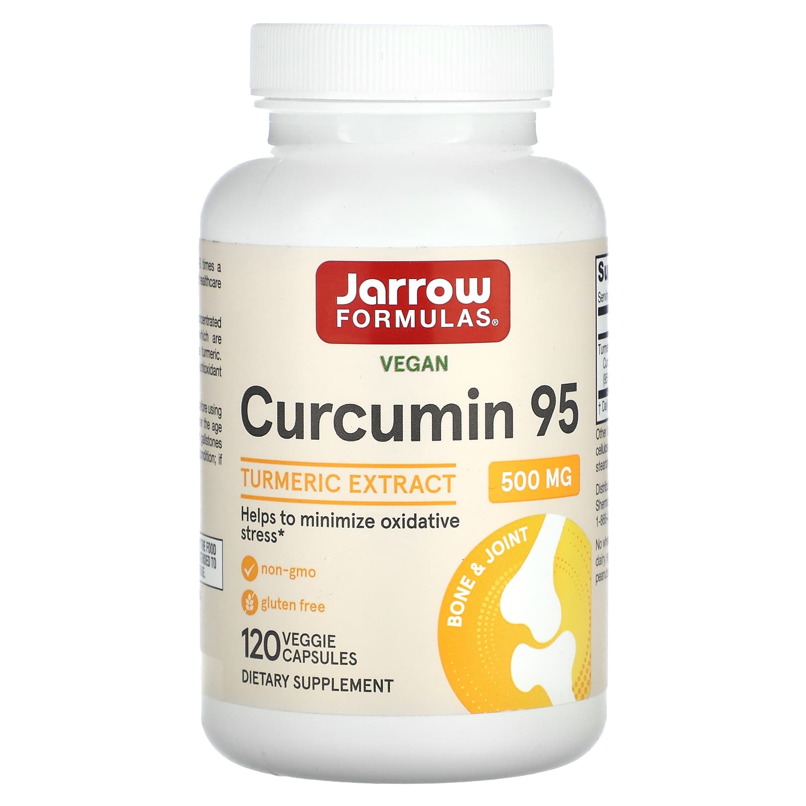 Jarrow Formulas, Curcumin 95, Turmeric Extract, 500 mg, 120 Veggie Caps UPC 790011140764 | HiLife Vitamins