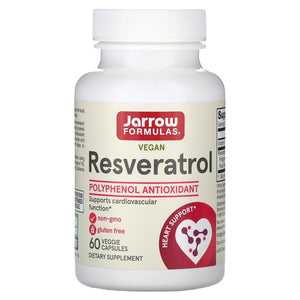 Jarrow Formulas, Resveratrol, 100 mg, 60 Veggie Caps - 790011140818 | Hilife Vitamins