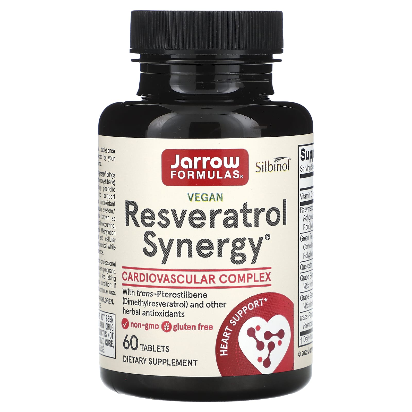Jarrow Formulas, Resveratrol Synergy, 200 mg Total Resve, 60 Tablets UPC 790011140832 | HiLife Vitamins
