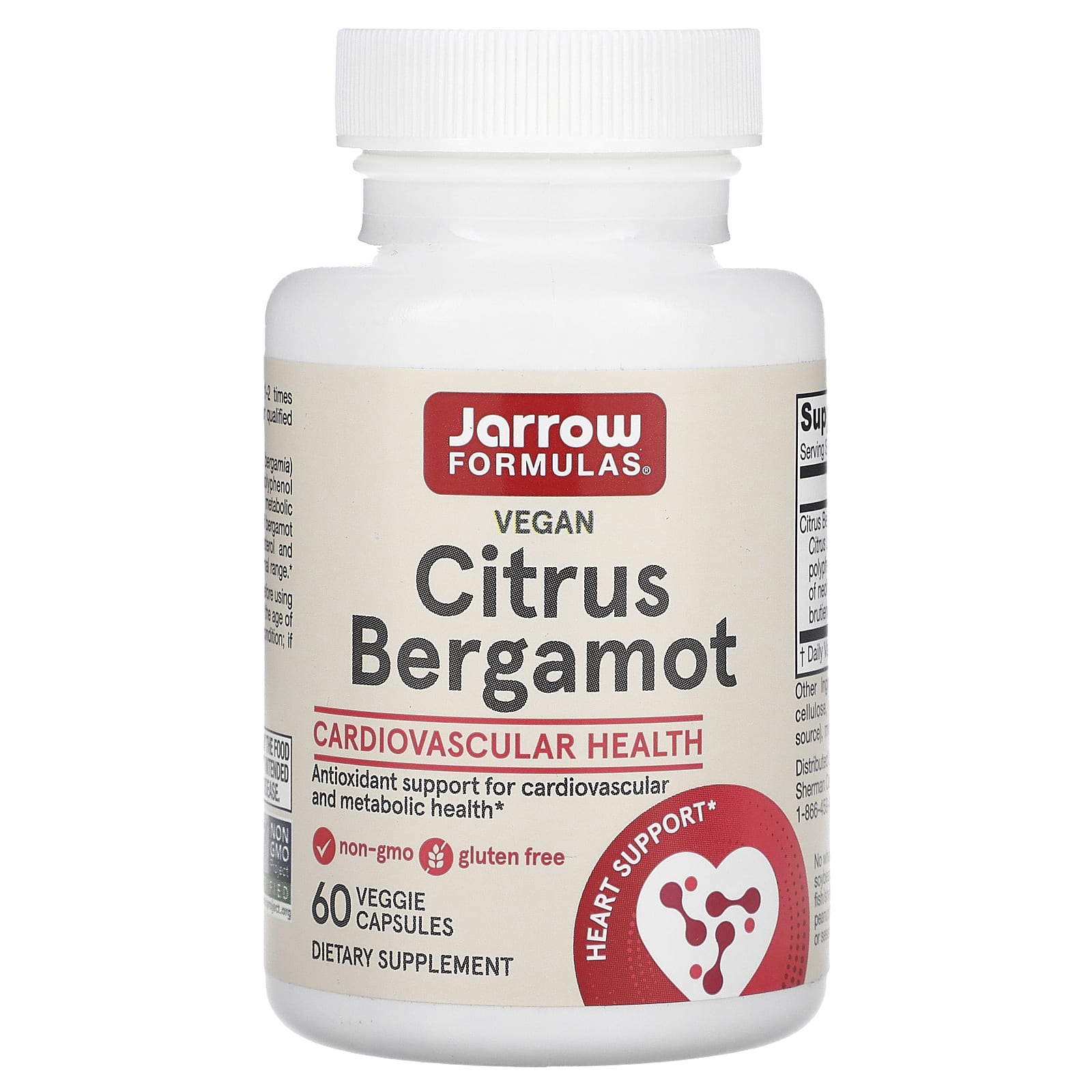 Jarrow Formulas, Citrus Bergamot, 60 Veggie Caps UPC 790011140856 | HiLife Vitamins
