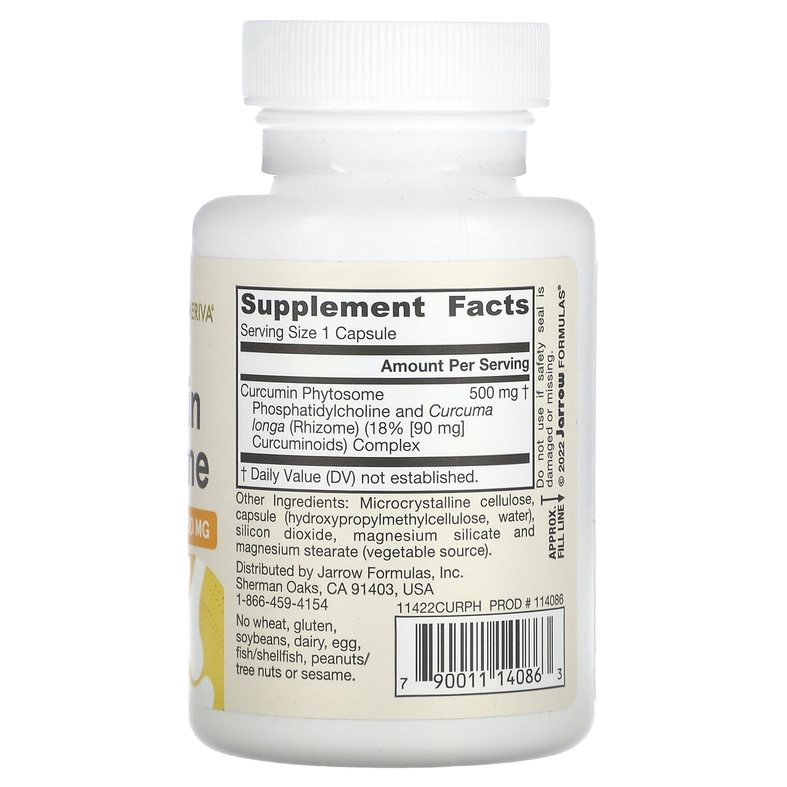 Jarrow Formulas, Curcumin Phytosome, 500 mg, 60 Veggie Caps UPC 790011140863 | HiLife Vitamins