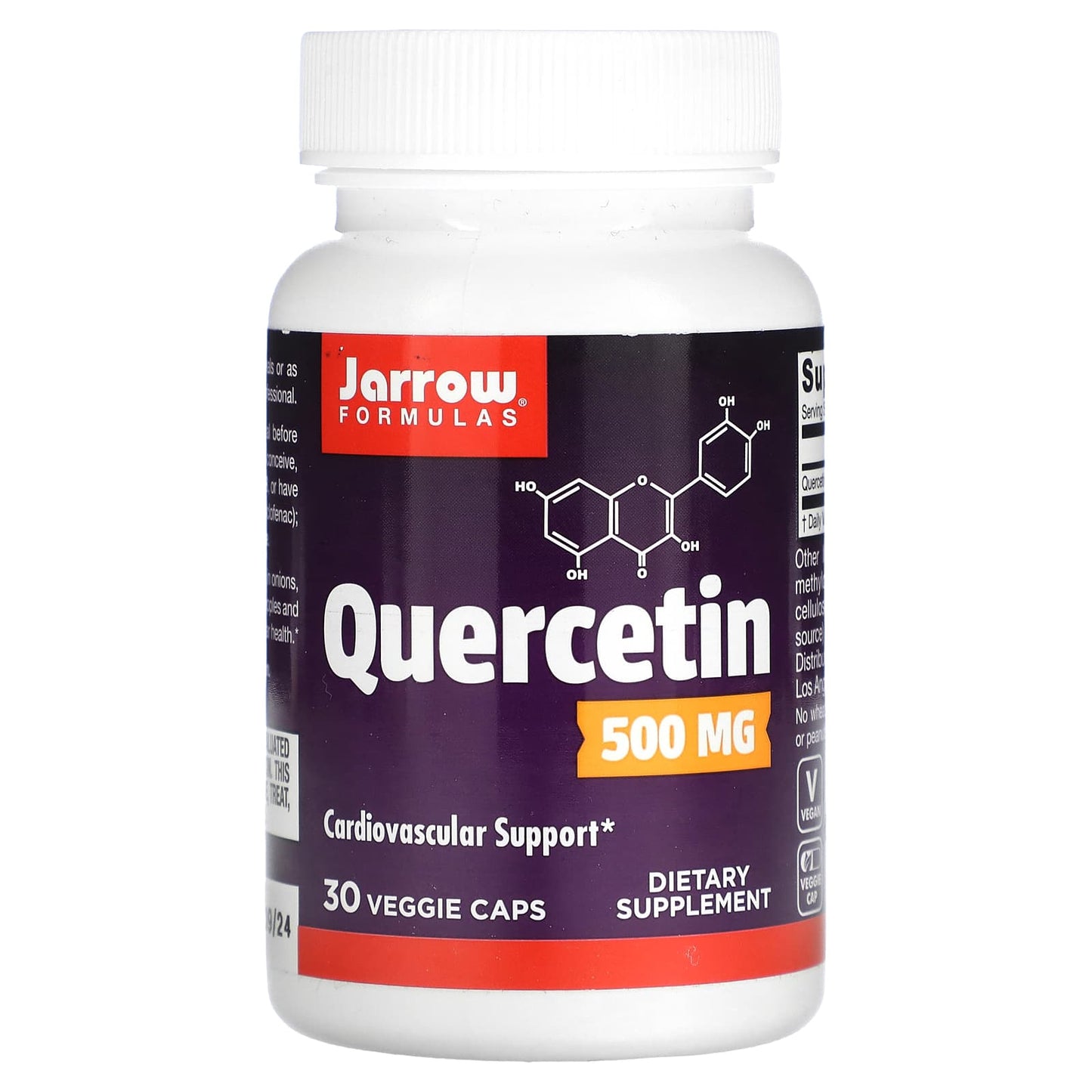 Jarrow Formulas, Quercetin 500 mg, 30 Veggie Capsules UPC 790011141235 | HiLife Vitamins