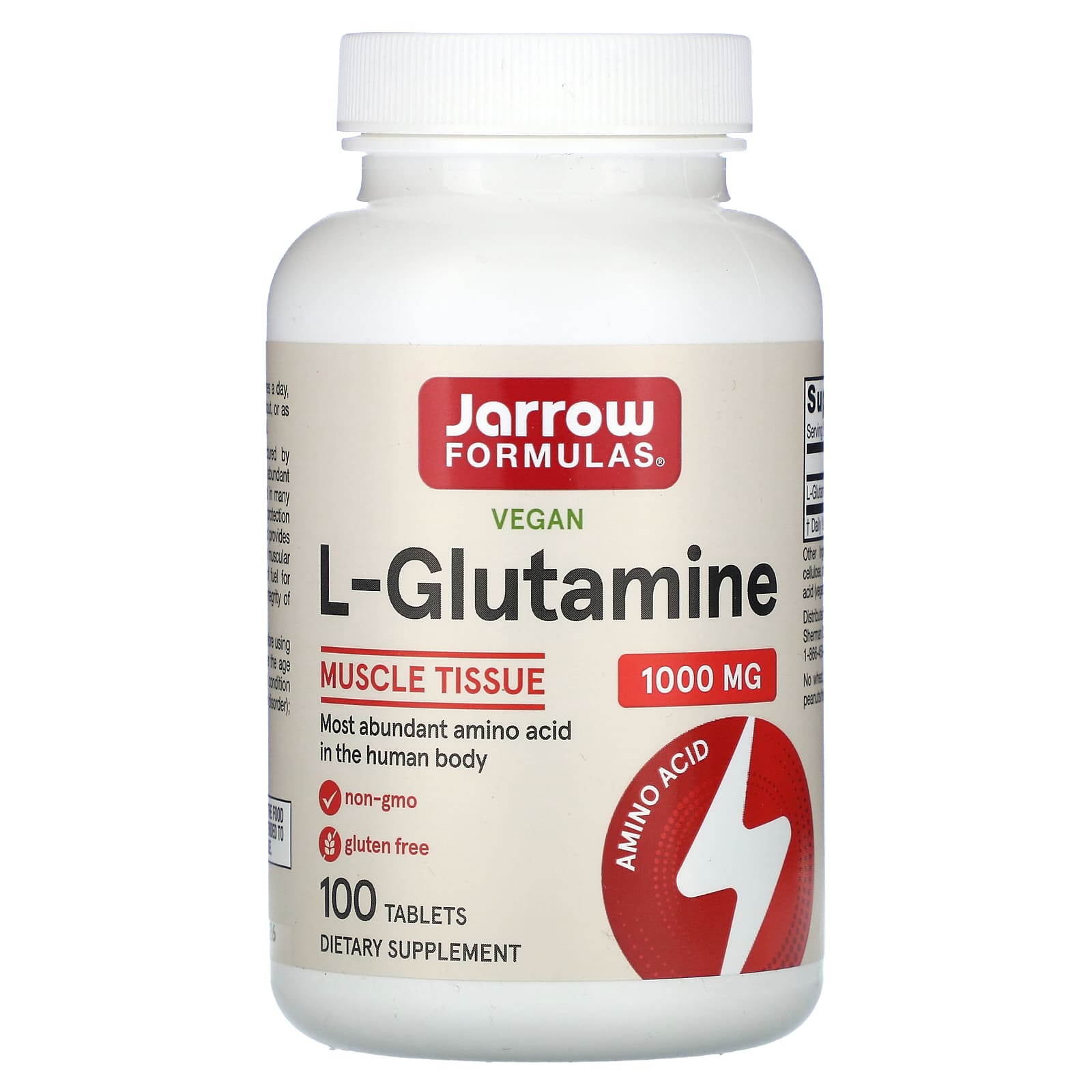 Jarrow Formulas, L-Glutamine, 100 Tablets UPC 790011150336 | HiLife Vitamins