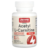 Jarrow Formulas, Acetyl L-Carnitine, 500 mg, 60 Veggie Caps - 790011150374 | Hilife Vitamins