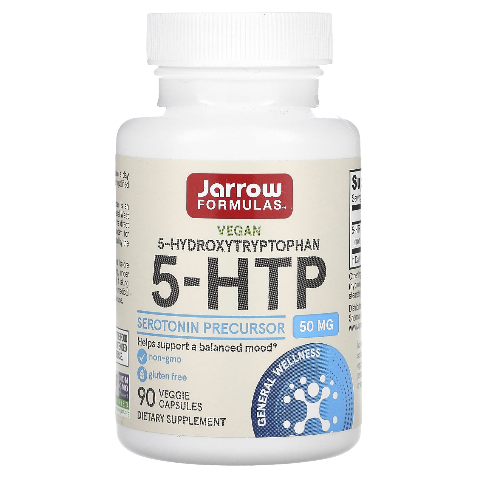 Jarrow Formulas, 5-HTP, 50 mg, 90 Capsules UPC 790011150442 | HiLife Vitamins