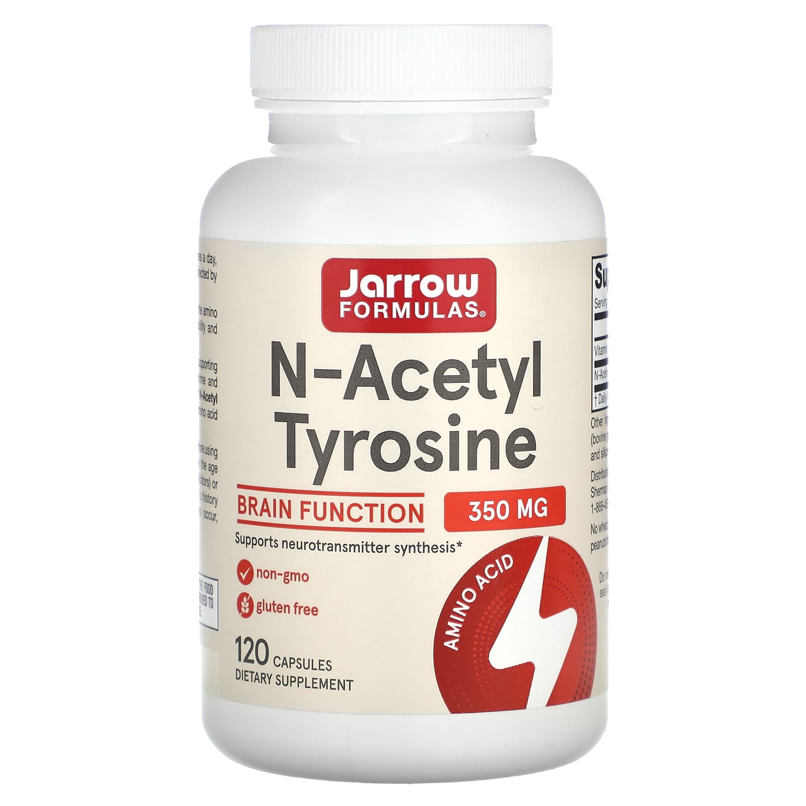 Jarrow Formulas, N-Acetyl Tyrosine, 350 mg, 120 Capsules UPC 790011150510 | HiLife Vitamins