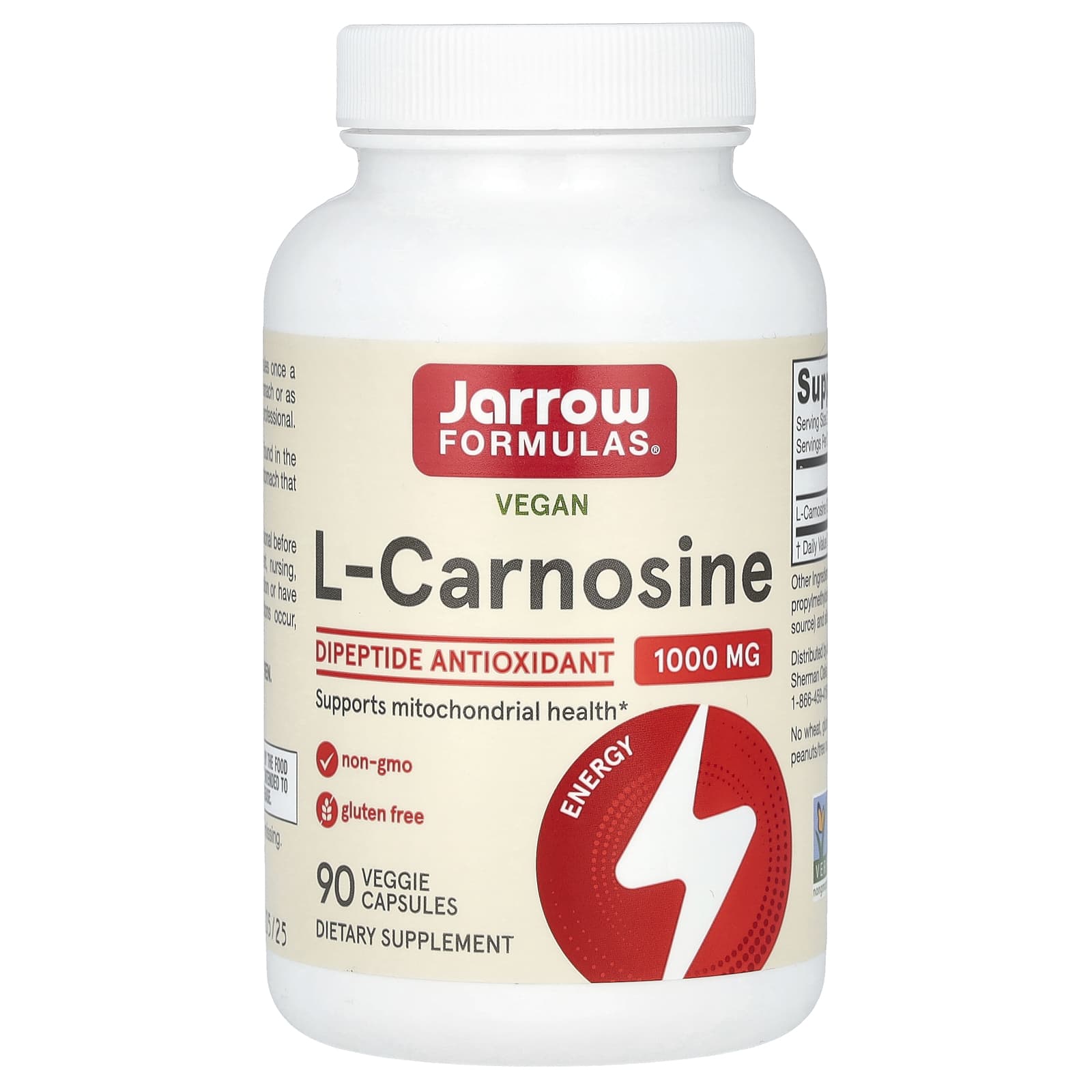 Jarrow Formulas, L-Carnosine, 90 Capsules UPC 790011150527 | HiLife Vitamins