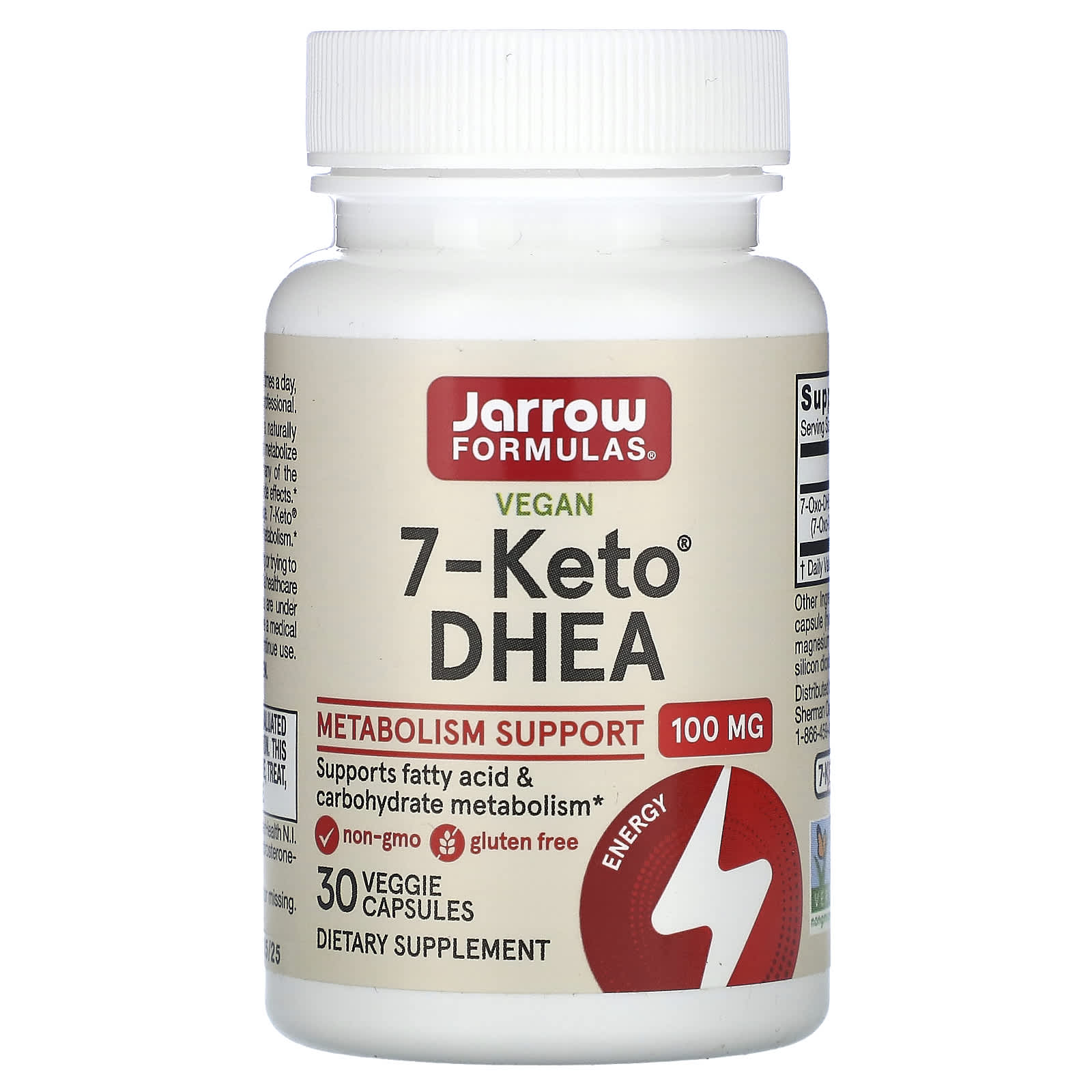 Jarrow Formulas, 7-Keto DHEA, 100 mg, 30 Capsules UPC 790011150619 | HiLife Vitamins