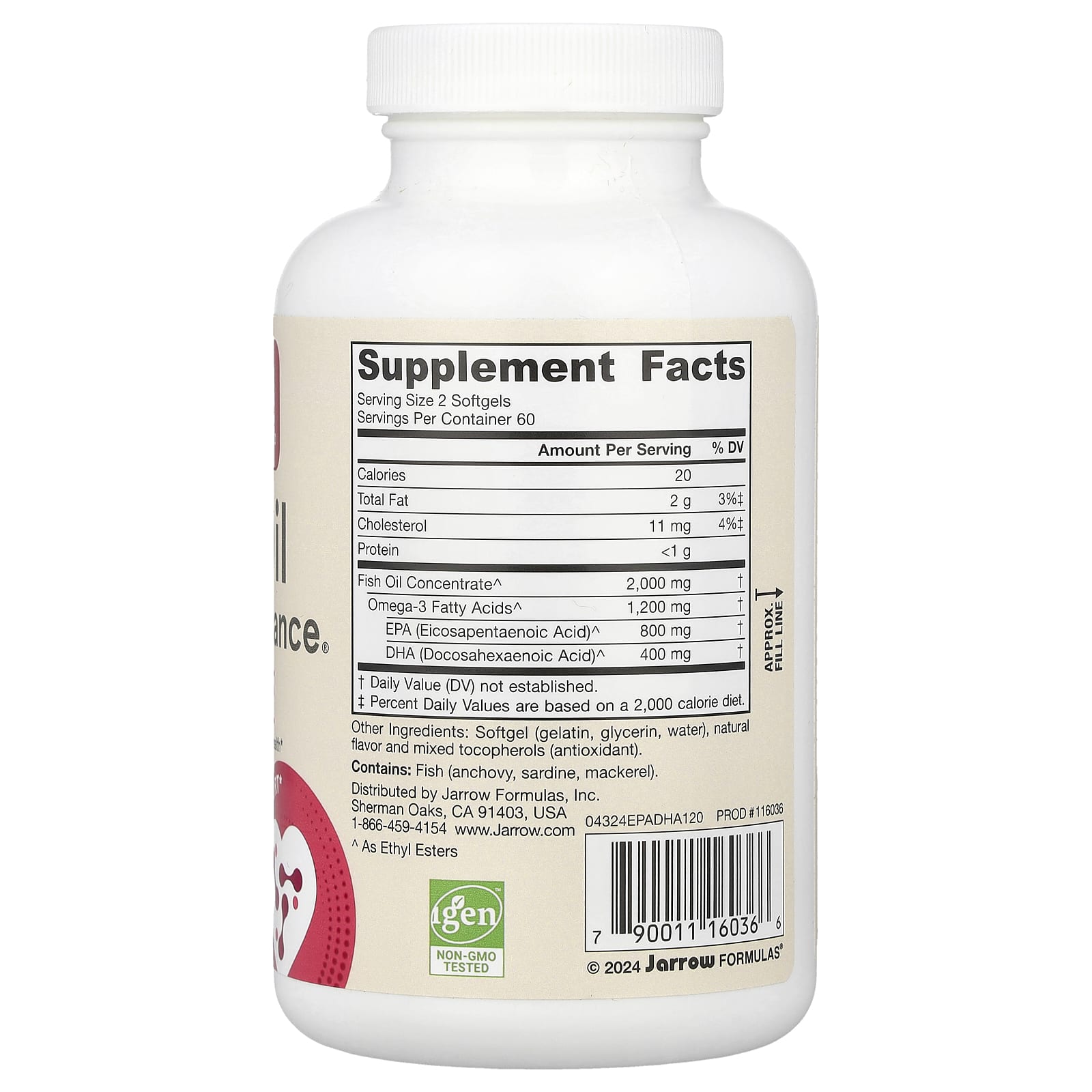 Jarrow Formulas, EPA-DHA Balance, 120 Softgels UPC 790011160366 | HiLife Vitamins