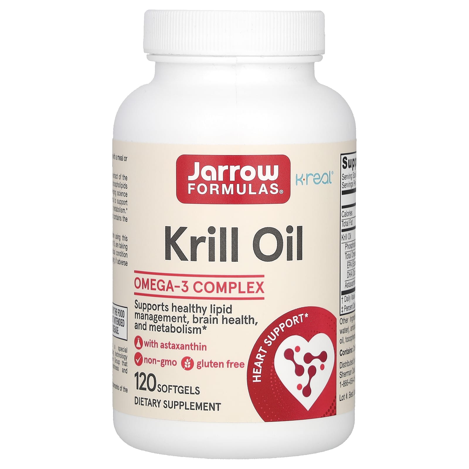 Jarrow Formulas, Krill Oil, 300 mg, 120 Softgels - 790011160588 | Hilife Vitamins