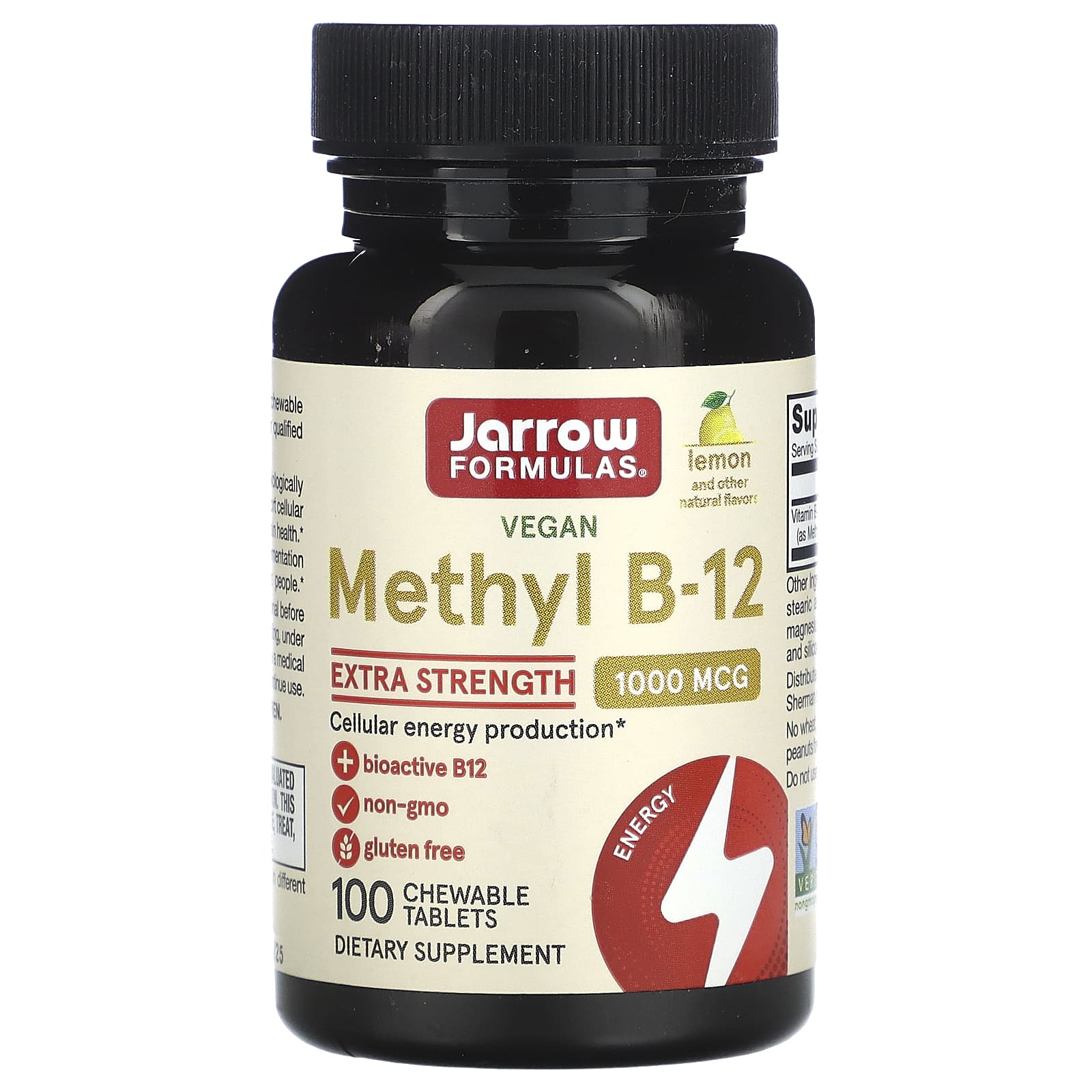 Jarrow Formulas, Methyl B-12, Lemon, 1,000 mcg, 100 Lozenges UPC 790011180012 | HiLife Vitamins