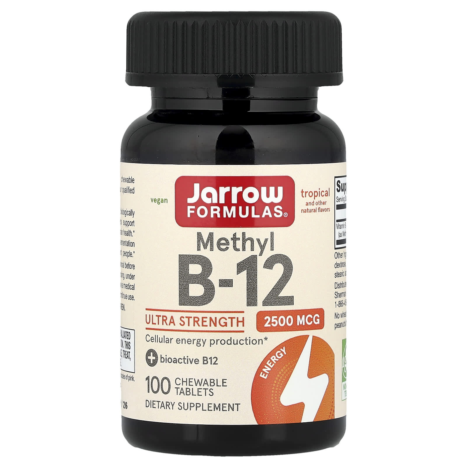Jarrow Formulas, Methyl B-12, Tropical , 2,500 mcg, 100 Lozenges UPC 790011180166 | HiLife Vitamins