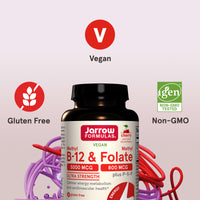 Jarrow Formulas, Methyl B-12 & Methyl Folate, Cherry Flavored, 60 Lozenges UPC 790011180197 | HiLife Vitamins