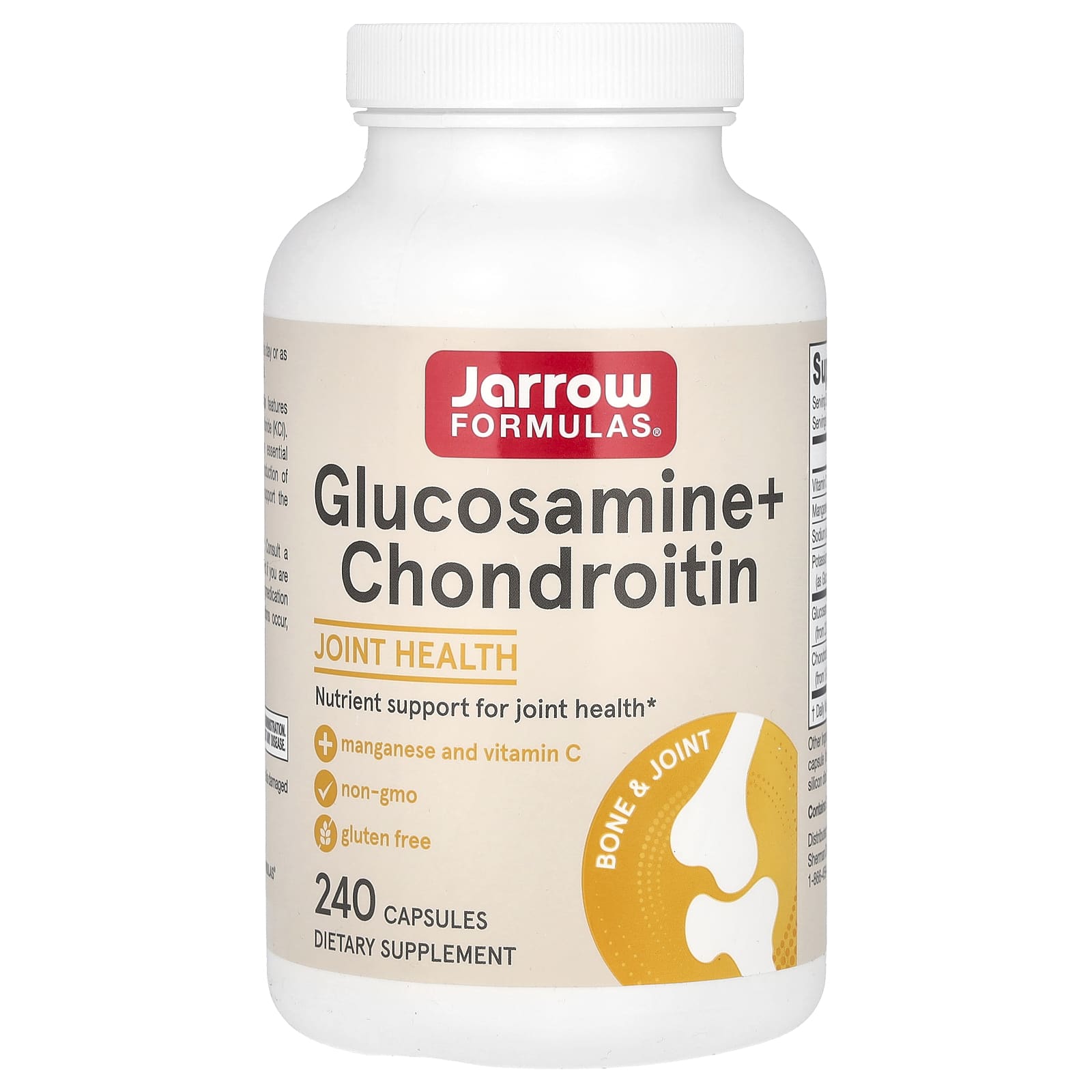 Jarrow Formulas, Glucosamine + Chondroitin, 240 Capsules UPC 790011190219 | HiLife Vitamins