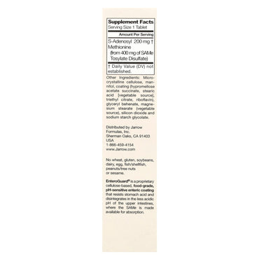 Jarrow Formulas, SAMe (Disulfate Tosylate), 200 mg, 20 Tablets UPC 790011200147 | HiLife Vitamins