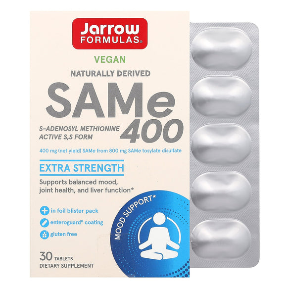 Jarrow Formulas, SAMe (Disulfate Tosylate), 400 mg, 30 Tablets - 790011200208 | Hilife Vitamins