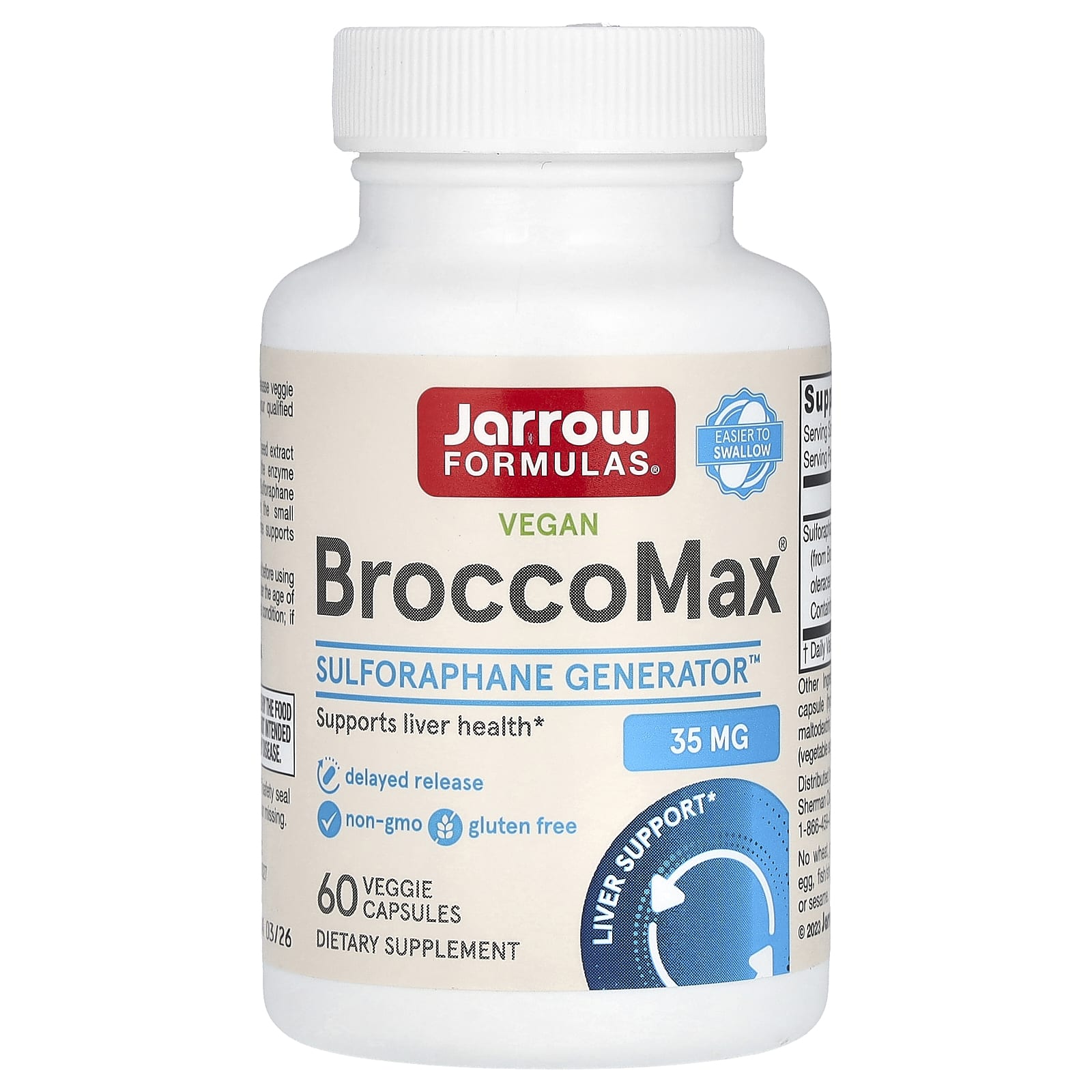 Jarrow Formulas, BroccoMax, Myrosinase Activated SGS, 60 Veggie Caps UPC 790011200277 | HiLife Vitamins