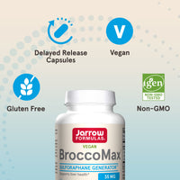 Jarrow Formulas, BroccoMax, Myrosinase Activated SGS, 60 Veggie Caps UPC 790011200277 | HiLife Vitamins