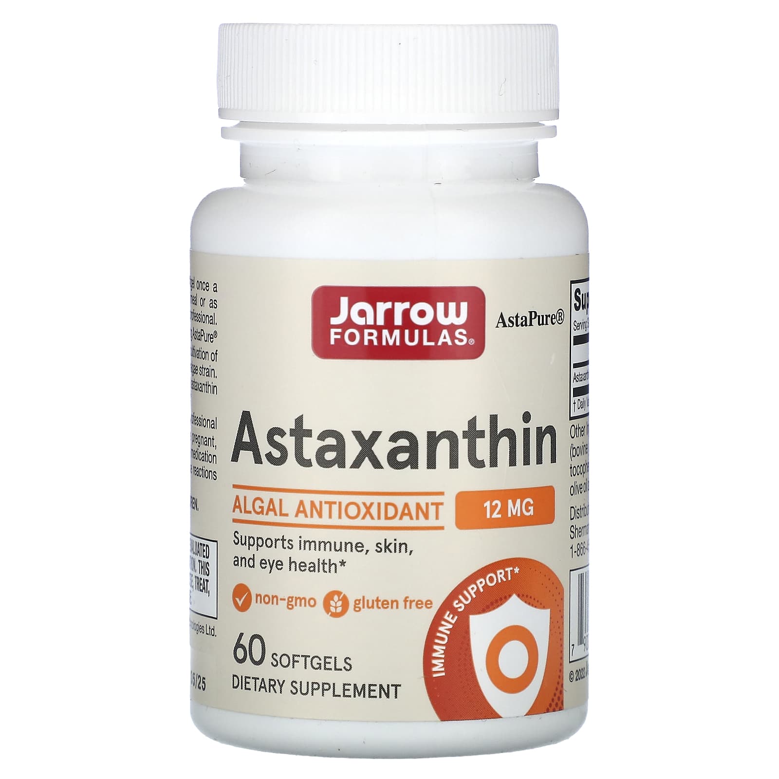 Jarrow Formulas, Astaxanthin, 12 mg, 60 Softgels UPC 790011202127 | HiLife Vitamins