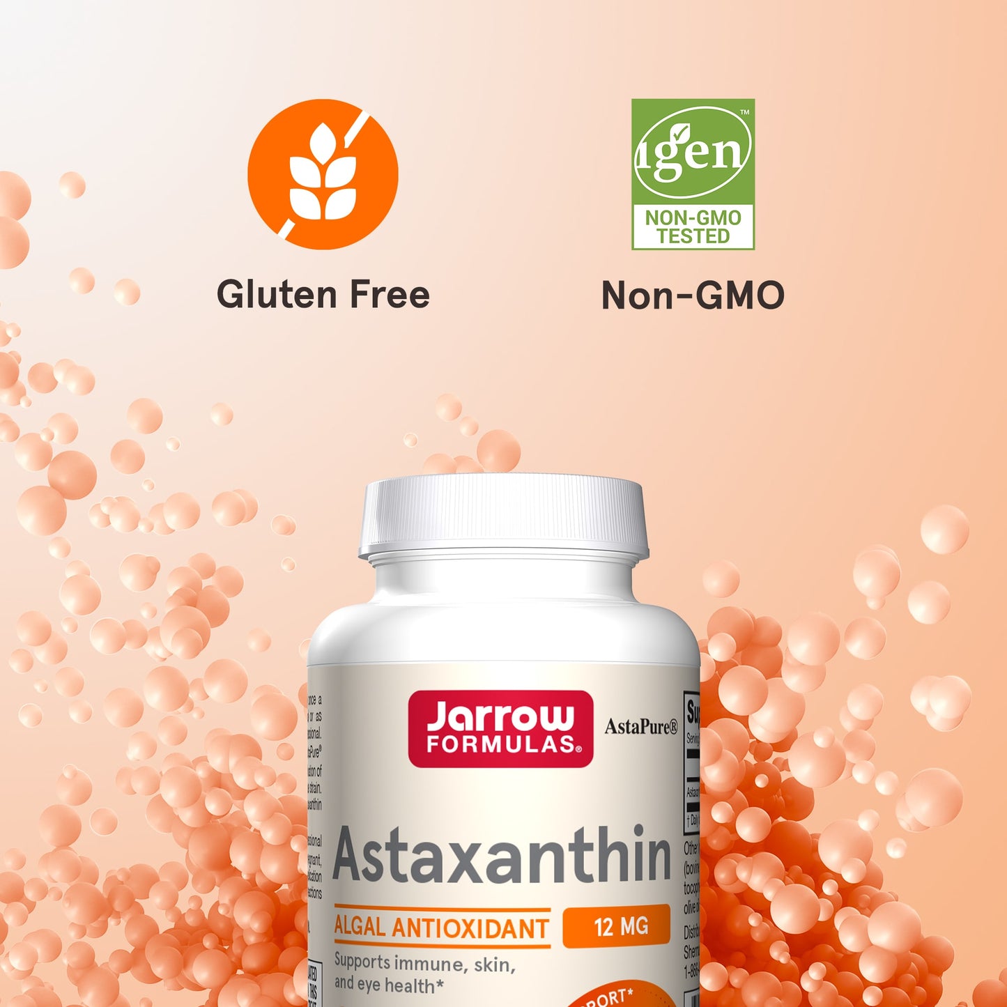 Jarrow Formulas, Astaxanthin, 12 mg, 60 Softgels UPC 790011202127 | HiLife Vitamins