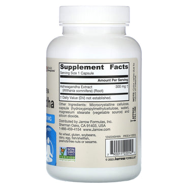 Jarrow Formulas, Ashwagandha, 120 Veggie Caps UPC 790011220145 | HiLife Vitamins