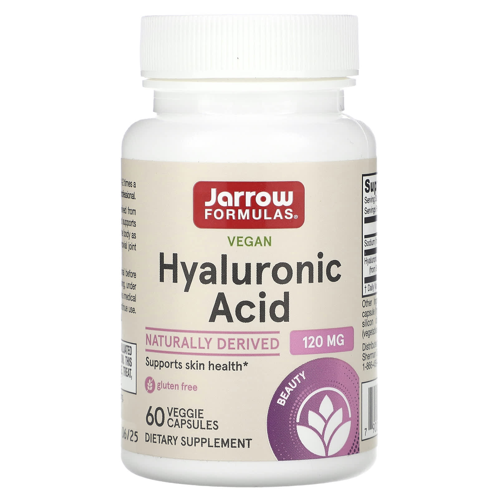 Jarrow Formulas, Hyaluronic Acid, 60 Veggie Caps UPC 790011290186 | HiLife Vitamins