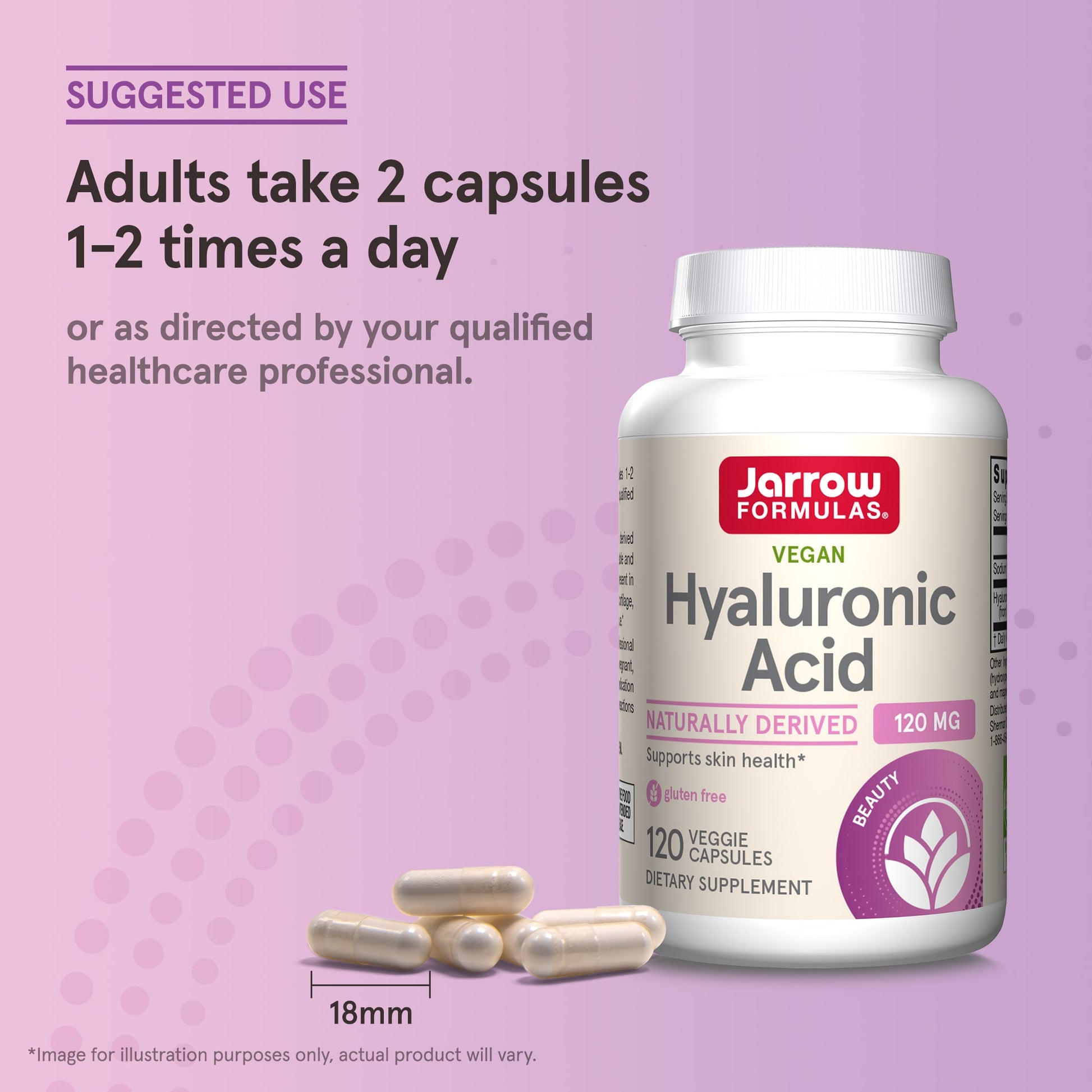Jarrow Formulas, Hyaluronic Acid, 120 Veggie Caps UPC 790011290247 | HiLife Vitamins